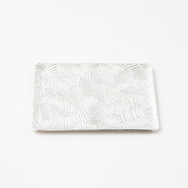 薩摩錫器 錫 銘々皿 波 12.6cm×16.6cm 1040-2 薩摩錫器工芸館　代引不可