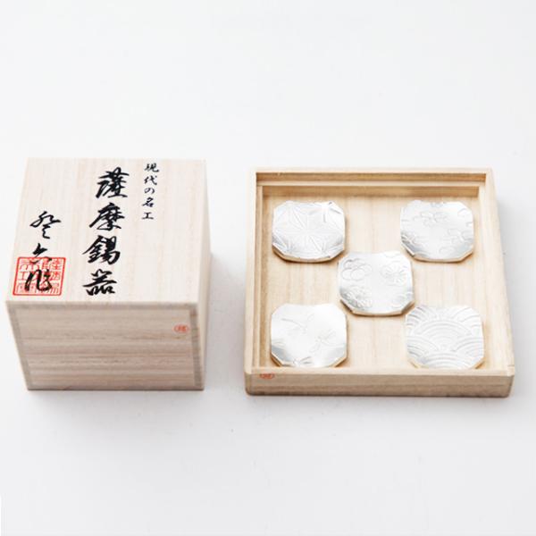 薩摩錫器 錫 箸置き 5個セット 縦3.5cm 高さ0.3cm [No.171-1-2-3-4-5] 薩摩錫器工芸館 代引不可 10,725円