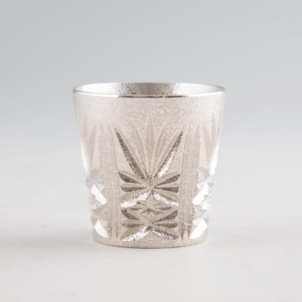 薩摩錫器 錫 切子グラス (白色) 　120ml　110-2　薩摩錫器工芸館　代引不可