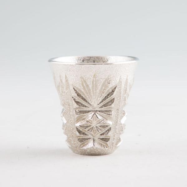 薩摩錫器 錫 切子ぐい呑み 白色 45ml [No.110-1] 薩摩錫器工芸館　代引不可 12,540円