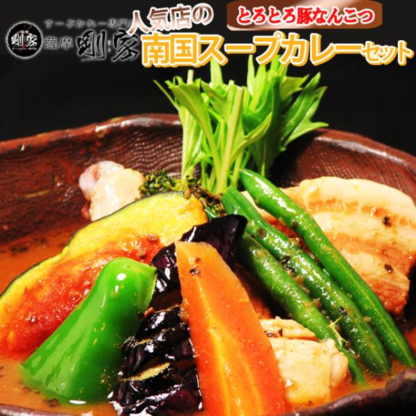 スープカレー 送料無料 剛家の南国スープカレーとろとろ豚なんこつ10食入 野菜なし　メーカー直送 同梱不可代引不可