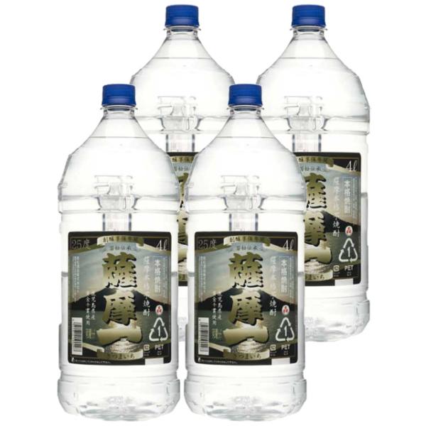 薩摩一 25度 ペット 4000ml×4本 芋焼酎 若松酒造 ケース買い※北海道・東北エリアは別途運賃が1000円発生します。