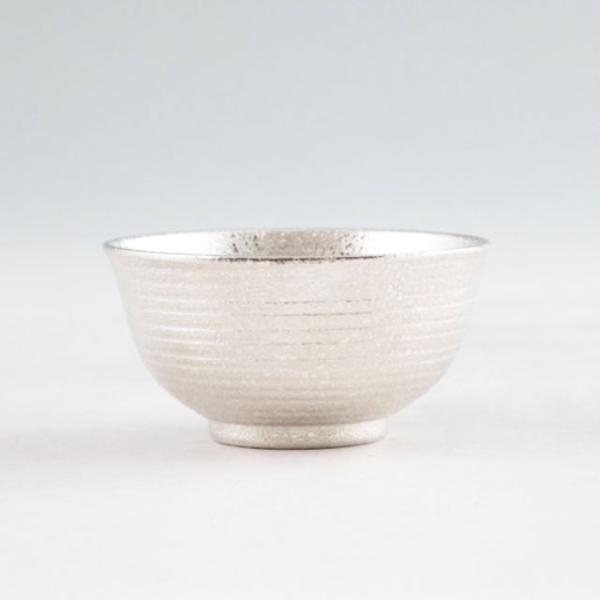 薩摩錫器 錫 ぐい呑 平丸型 大 白吹雪加工 75ml [No.113C-A-1] 代引不可
