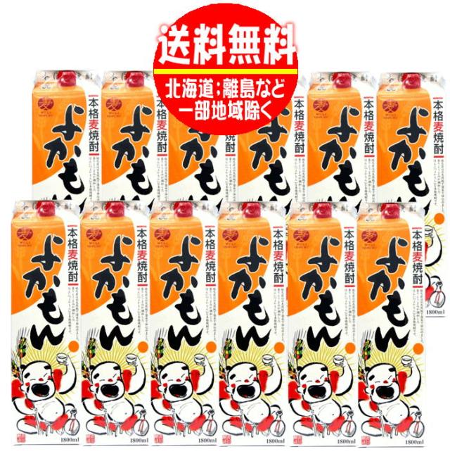 岩川醸造 よかもん 麦焼酎 25度 1800mlパック 12本 本格焼酎 送料無料 2ケース 鹿児島