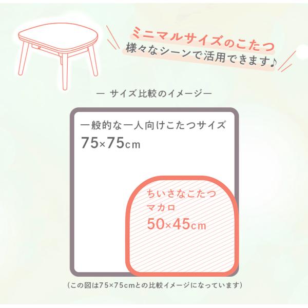 お取り寄せ ユアサプライムス ちいさなこたつテーブル マカロ545F 50×45cm 形 ブラウン【L】_5