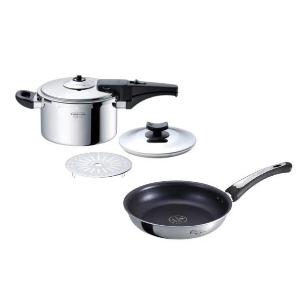 即納 901-0442 ビタクラフト スーパー圧力鍋 3.5L（No0623）バリューセット オリビアI フライパン 22cm（No1932）付き
