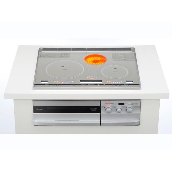 三菱 ビルトインIHクッキングヒーター 2口IH＋ラジエント CS-G321VSR びっくリングIH【L】