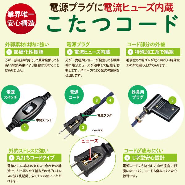 お取り寄せ ユアサプライムス おひとり様こたつ なごみ 55×55cm NGM-N55DLH-FBR 3点セット（こたつ・椅子・専用ふとん）【L】_8