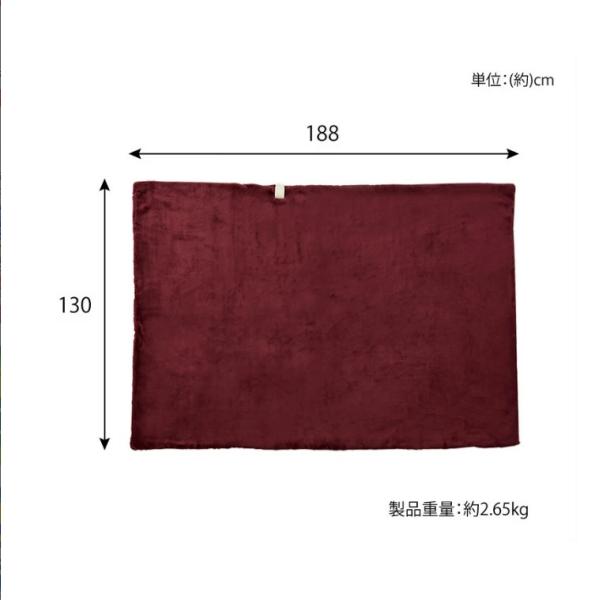 在庫わずか ユアサプライムス 電気掛敷毛布 プレミアムフェイクファー 188×130cm YCB-PF60E-R ボルドー_6