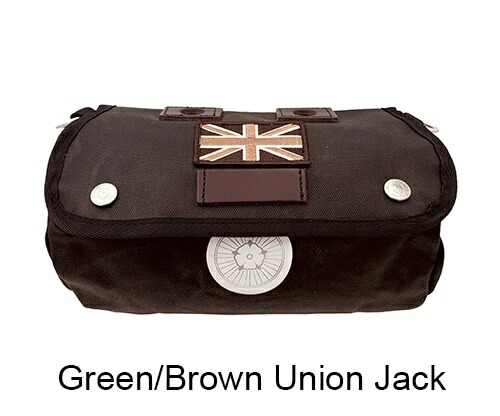 ZRMGUJ CARRADICE キャラダイス Zip Roll Union Jack ジップロール ユニオンジャック グリーン/ブラウン ハンドルバーバッグ フロントバッグ サドルバッグ お取り寄せ