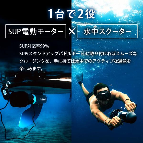 電動水中スクーター SUP電動モーター ASIWO アシウォ U1 ASW-U1 ダイビング シュノーケリング SUP カヤック フィンスラスター_2