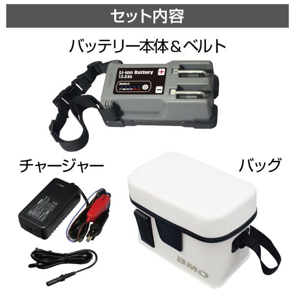 電動リール用 バッテリー BMO リチウムイオンバッテリー13.2Ah 充電器 