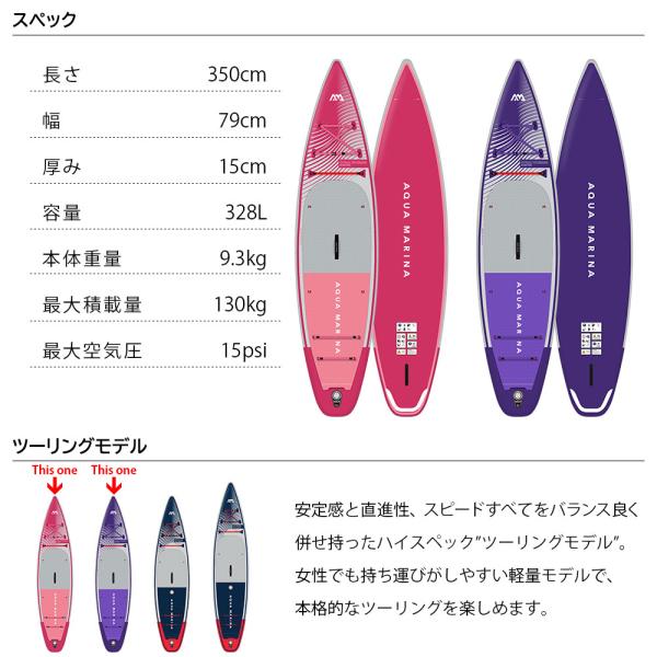 SUP インフレータブル スタンドアップパドルボード AQUA MARINA アクアマリーナ CORAL TOURING コーラルツーリング BT-23CTPR サップボード 電動ポンプセット