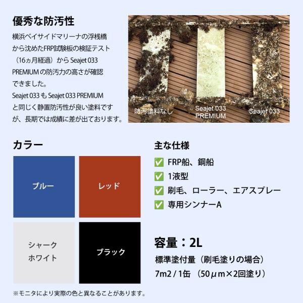 船底塗料 シージェット 033 プレミアム 中国塗料 自己研磨型 船底防汚塗料 2L 2缶セット 黒 白 青 赤