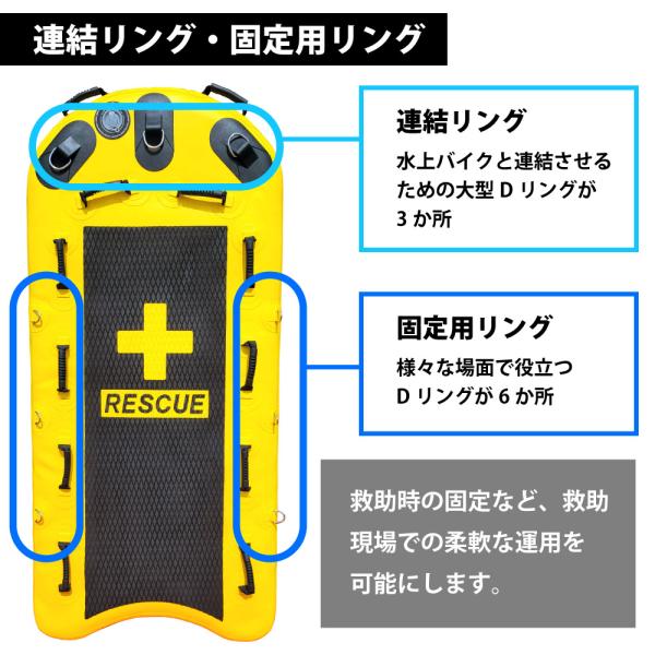水上バイク用レスキューライフスレッド（インフレータブル）イエロー 