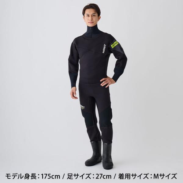 水中作業用ドライスーツ　ブーツ付き　 HANT(ハント)　作業用 業務用 ウェーダー 胴長 カッパ つなぎ 完全防水　防寒