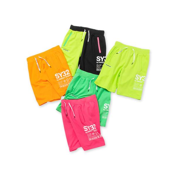 SY32 by SWEET YEARS スウェットパンツ ショートパンツ ハーフパンツ おしゃれ ブランド スポーツ フラッシュカラー 12023