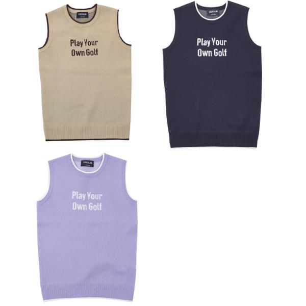 DOCUS ゴルフウェア ノースリーブ ニット レディース ブランド かわいい dcl24s019-asu お取り寄せ商品