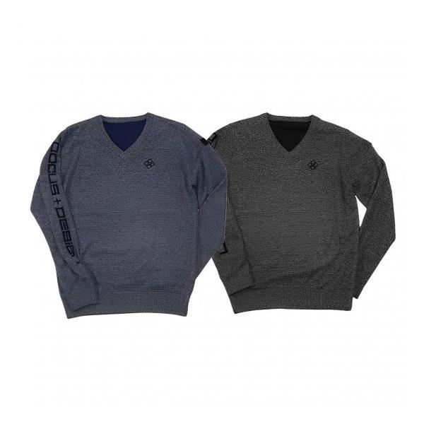 DOCUS ゴルフウェア Vネックニット メンズ ブランド シンプル かっこいい dcm24a011-asu お取り寄せ商品