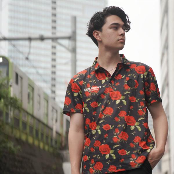 EARLSCOURT アールズコート ゴルフウェア ROSE柄 ポロシャツ ROSE メンズ かっこいい EC-G048 お取り寄せ商品_1