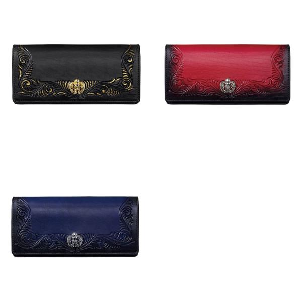 Lilyleather Design リリーレザーデザイン カービングロングウォレット 二つ折り