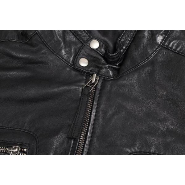 レザージャケット メンズ ライダース RIDEZ シングル CLUBS JACKET LampBlack RLJ202_4