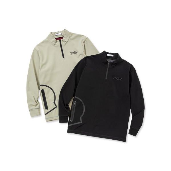 SY32 by SWEET YEARS ゴルフウェア ハーフジップシャツ Tシャツ メンズ おしゃれ かっこいい ブランド SYG-23A023ABS【お取り寄せ】