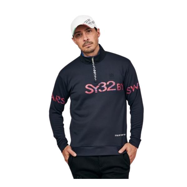 SY32 by SWEET YEARS ゴルフウェア ハーフジップシャツ Tシャツ 長袖 メンズ おしゃれ かっこいい ブランド SYG-23A02MI【お取り寄せ】