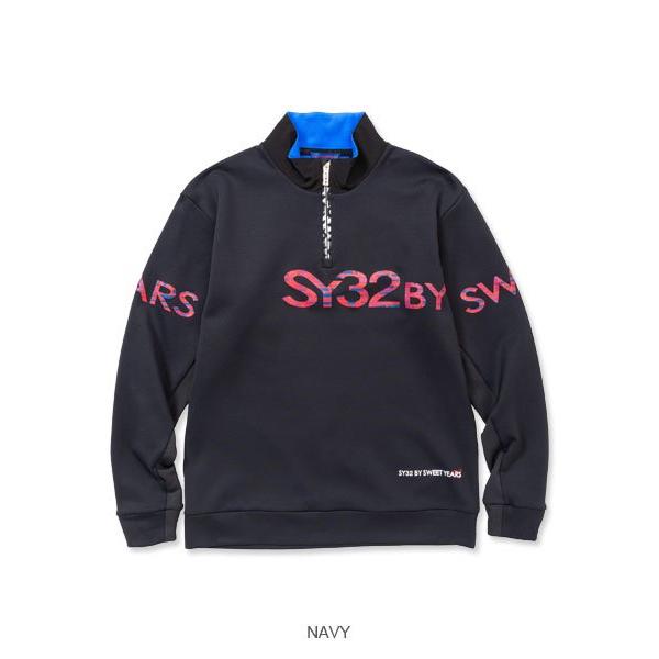 SY32 by SWEET YEARS ゴルフウェア ハーフジップシャツ Tシャツ 長袖 メンズ おしゃれ かっこいい ブランド SYG-23A02MI【お取り寄せ】