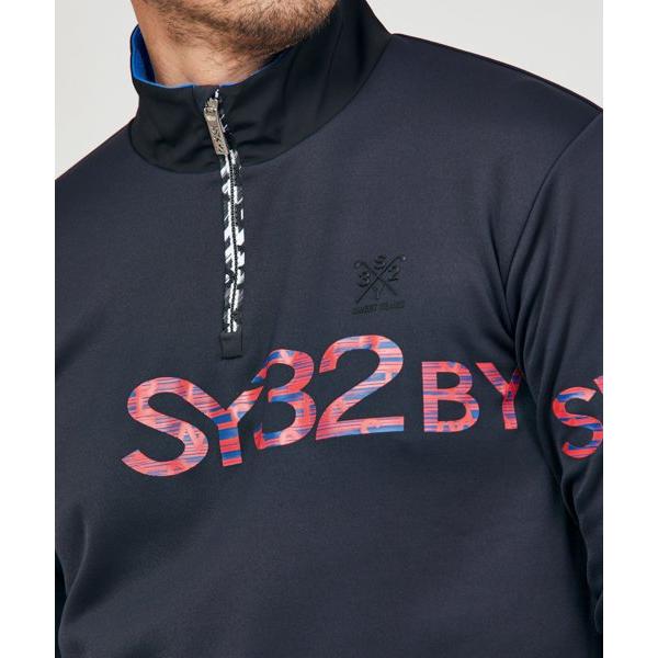 SY32 by SWEET YEARS ゴルフウェア ハーフジップシャツ Tシャツ 長袖 メンズ おしゃれ かっこいい ブランド SYG-23A02MI【お取り寄せ】