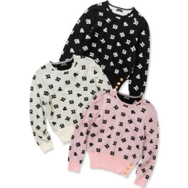 SY32 by SWEET YEARS ゴルフウェア セーター ニット ロゴ 長袖 レディース おしゃれ かわいい ブランド SYG-23A07W お取り寄せ