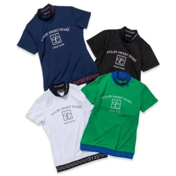 SY32 by SWEET YEARS ゴルフ モックシャツ 半袖 レディース おしゃれ かわいい ブランド SYG-24SUM-25W 【お取り寄せ】