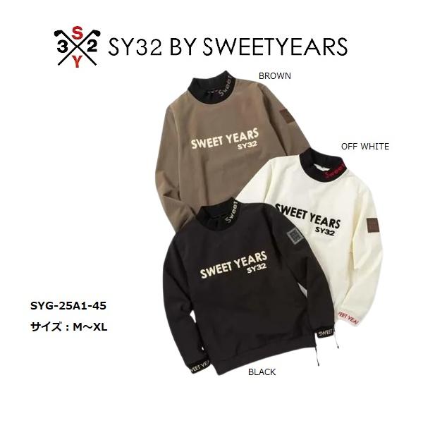 SY32 ゴルフ ゴルフウェア フリースシャツ ロングTシャツ 長袖 メンズ おしゃれ ブランド かっこいい SYG-25A1-45【お取り寄せ】