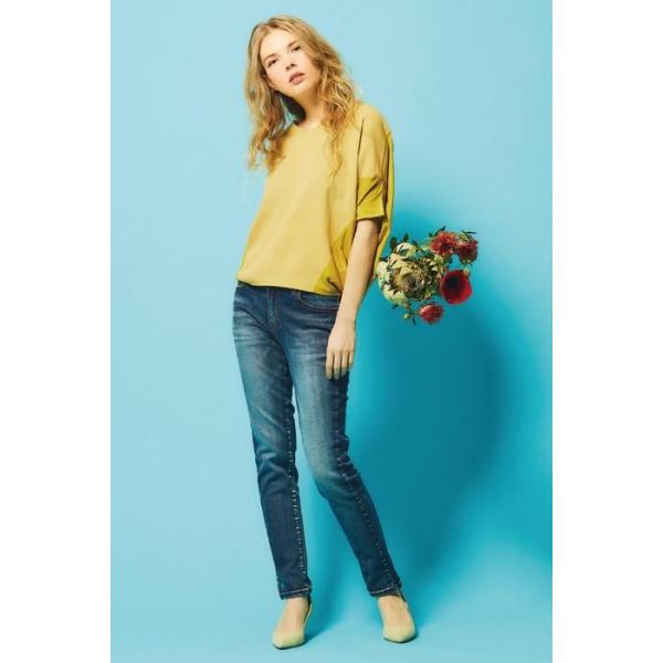 INDIMARK ジーンズ テーパード レディース おしゃれ ブランド かわいい セミフレアデニム インディゴ W051-2【お取り寄せ】