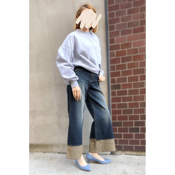 INDIMARK デニム レディース おしゃれ ブランド かわいい バギー フレア デニム ヴィンテージ WJ074【お取り寄せ】