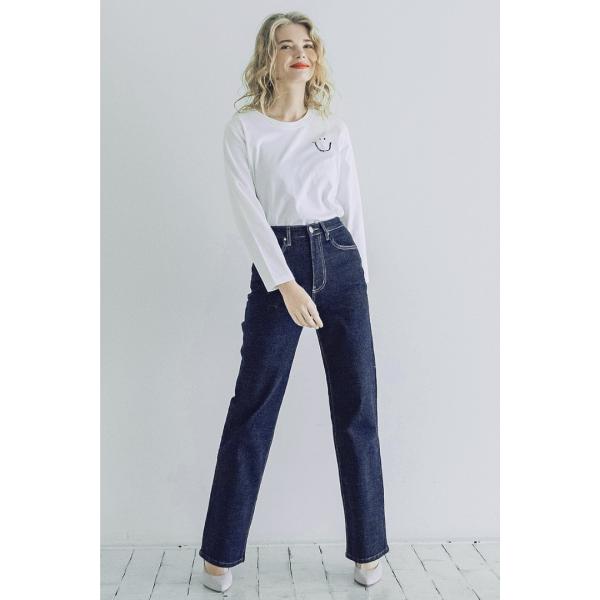 INDIMARK インディマーク ジーンズ デニム レディース パンツ おしゃれ ブランド ハイウエスト ストレート ボーイズ デニム インディゴ WJ118