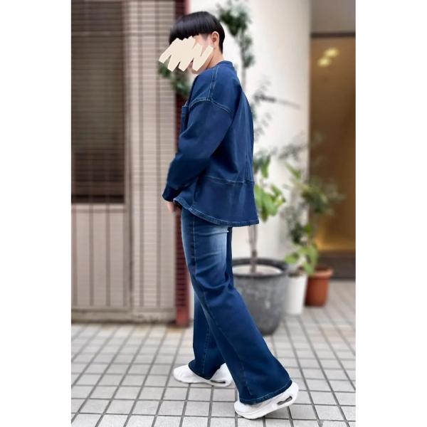 INDIMARK INDKNITジーンズ デニムパンツ レディース おしゃれ ブランド かわいい サイドラインワイド ベーシックブルー WK010【お取り寄せ】