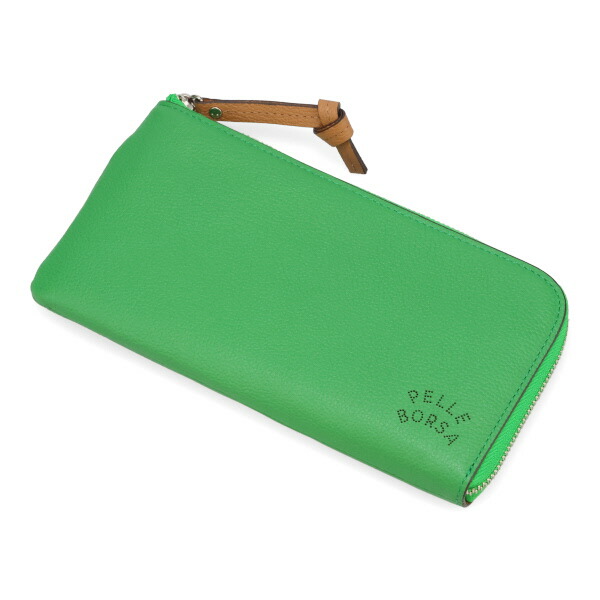 ペレボルサ 財布 レディース PELLE BORSA ベリーグッズ L字ファスナー コンパクト長財布 7204 GL グリーン_1