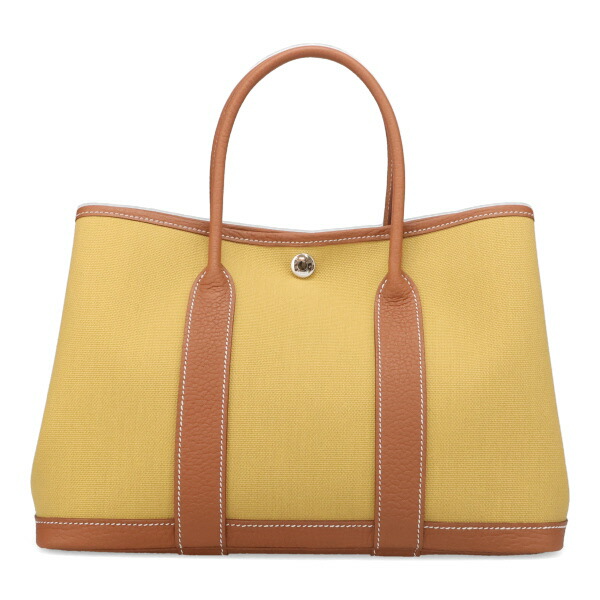 エルメス ガーデンパーティ TPM 30cm HERMES トワルミリタリー ネゴンダ ジンジャー+ゴールド 066751 B刻印