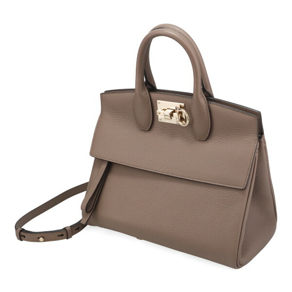 フェラガモ バッグ レディース FERRAGAMO ステューディオバッグ スモール 21H159 CARAWAYSEED グレージュ ハンドバッグ_1