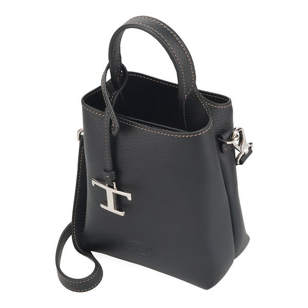 トッズ バッグ レディース TODS Tタイムレス レザーバッグ マイクロ XBWAPAT9000 ブラック ハンドバッグ ミニバッグ_1