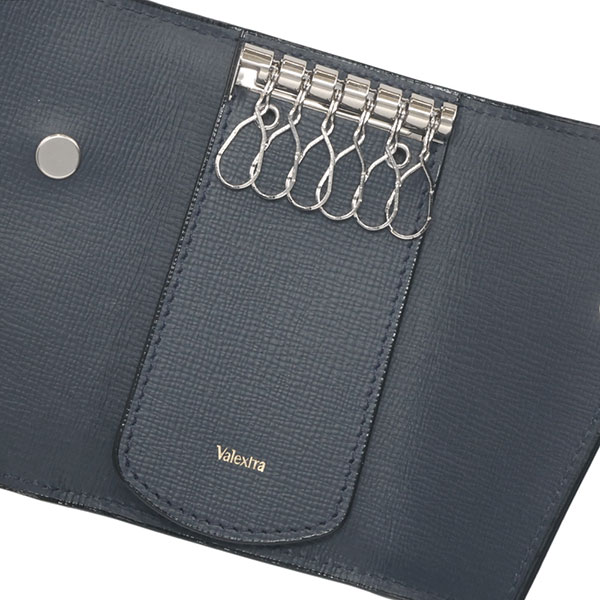 ヴァレクストラ キーケース VALEXTRA キーホルダー 6フック SGSR0076044 BB ネイビー_2
