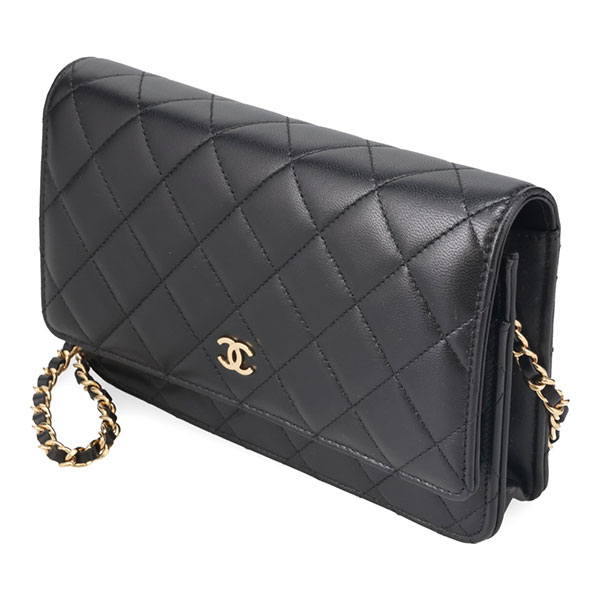 シャネル バッグ レディース CHANEL クラシック チェーンウォレット AP0250 Y01295 C3906 ブラック ゴールド金具 ショルダーバッグ ポシェット_1