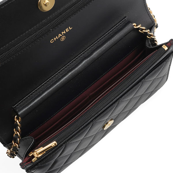 シャネル バッグ レディース CHANEL クラシック チェーンウォレット AP0250 Y01295 C3906 ブラック ゴールド金具 ショルダーバッグ ポシェット_3