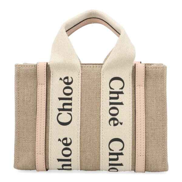 クロエ バッグ レディース Chloe WOODY ミニトートバッグ CHC22AP237 I26 6J5 セメントピンク