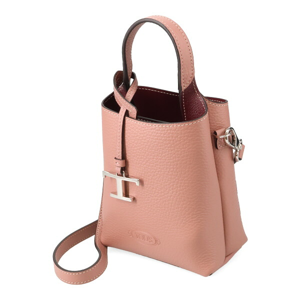 トッズ バッグ レディース TODS Tタイムレス レザーバッグ マイクロ XBWAPAT9000 QRI 7099 ピンクベージュ ハンドバッグ ミニバッグ_1