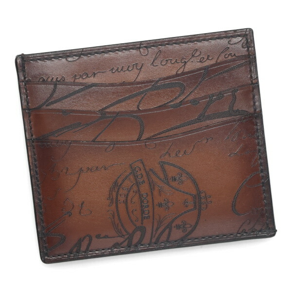 ベルルッティ カードケース メンズ BERLUTI バンブー 6CCスクリットレザー カードホルダー ブラウン 235737