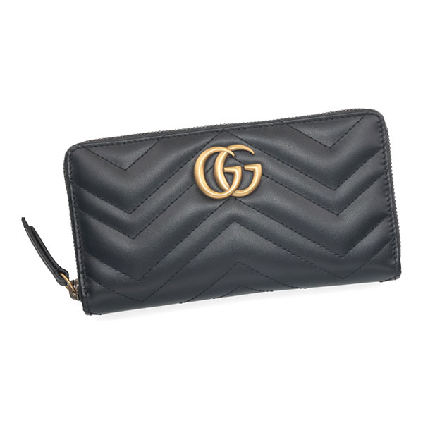 グッチ 財布 レディース GUCCI ダブルG ジップアラウンドウォレット 443123 DTD1T 1000 ブラック