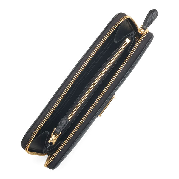 プラダ 財布 レディース PRADA サフィアーノトライアングル 1ML506 QHH F0002 ブラック 長財布 ラウンドファスナー_2
