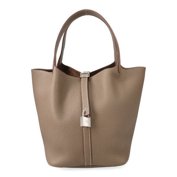エルメス バッグ ピコタン ロック MM 22cm HERMES トリヨンクレマンス 060991 エトゥープ シルバー金具 K刻印
